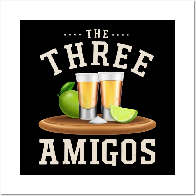 The Three Amigos Lime Salt Tequila Funny Cinco De Mayo Gifts Wall Art by Angelavasquez